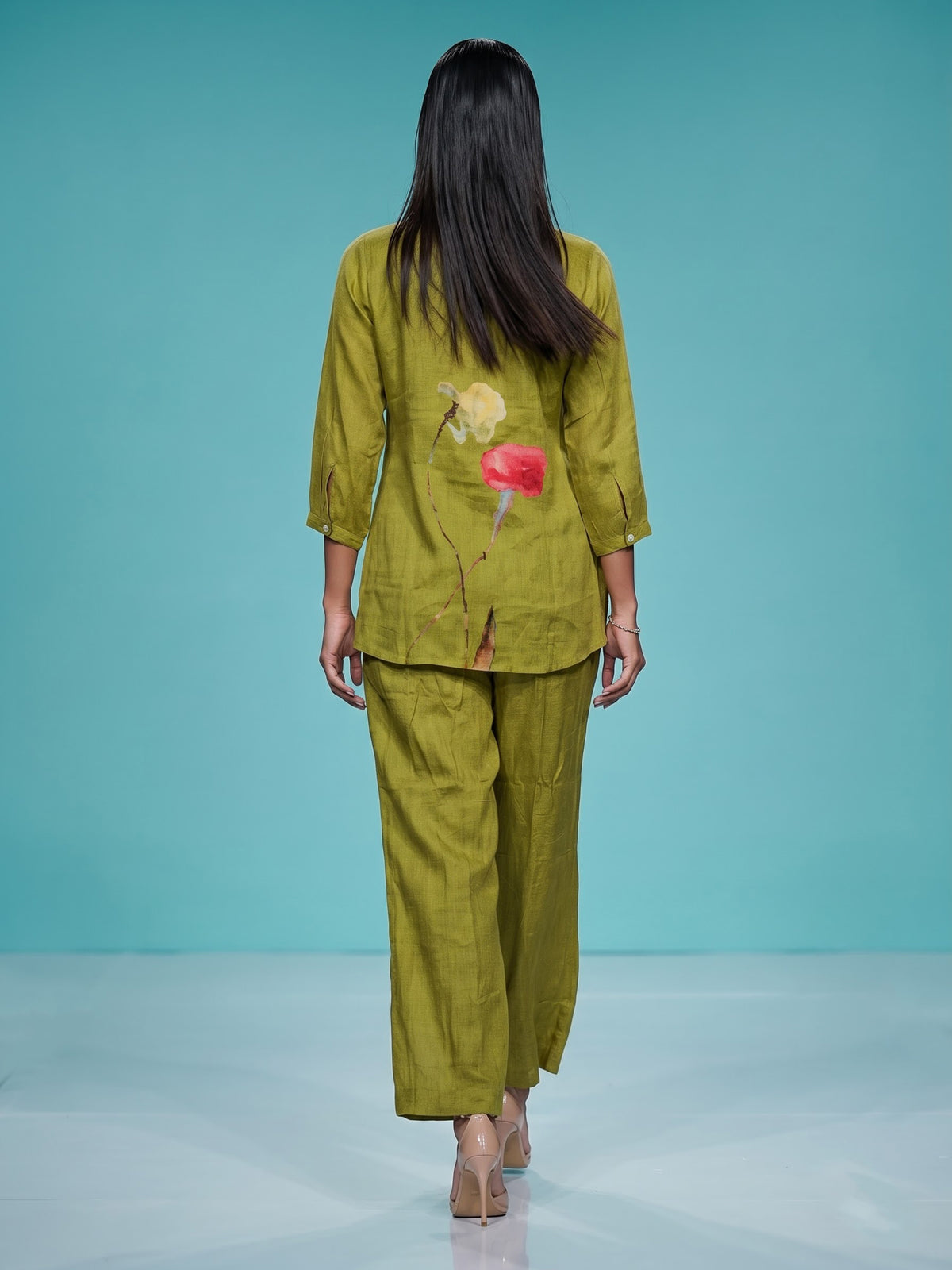 Mint green watercolor women co-ord set
