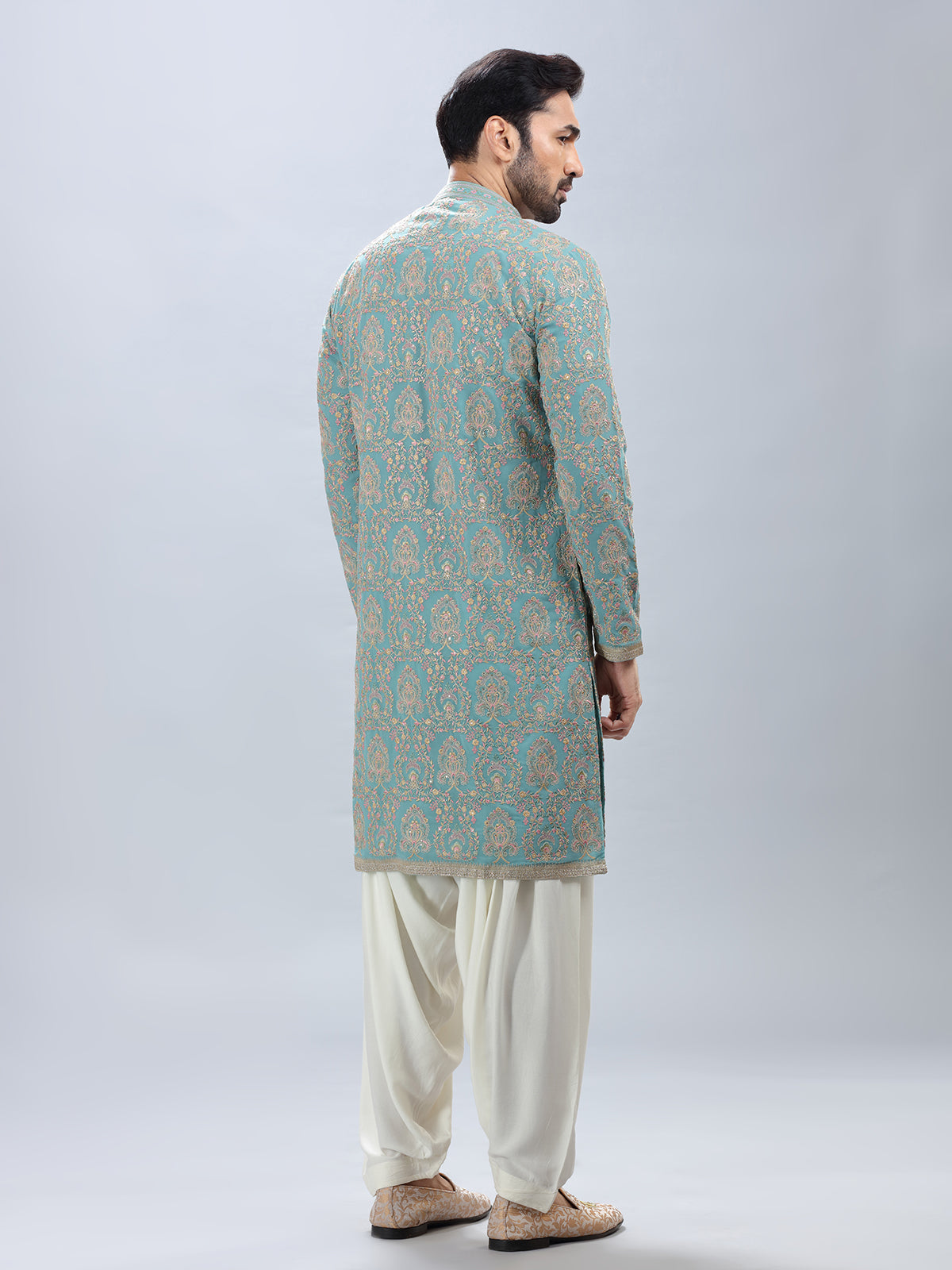 Aqua georgette festive special kurta set