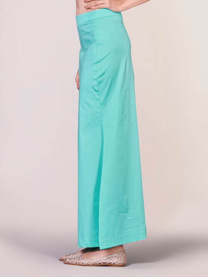 Aqua lycra cotton plain saree shaper