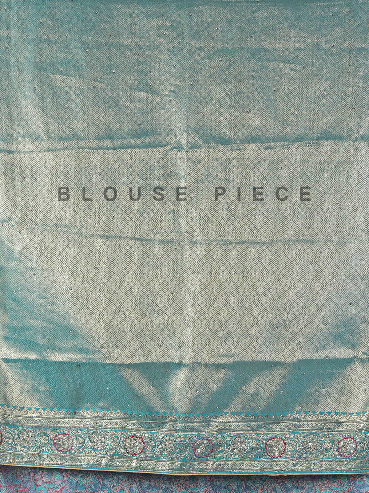 Aqua tissue silk kanjivaram heavy work saree