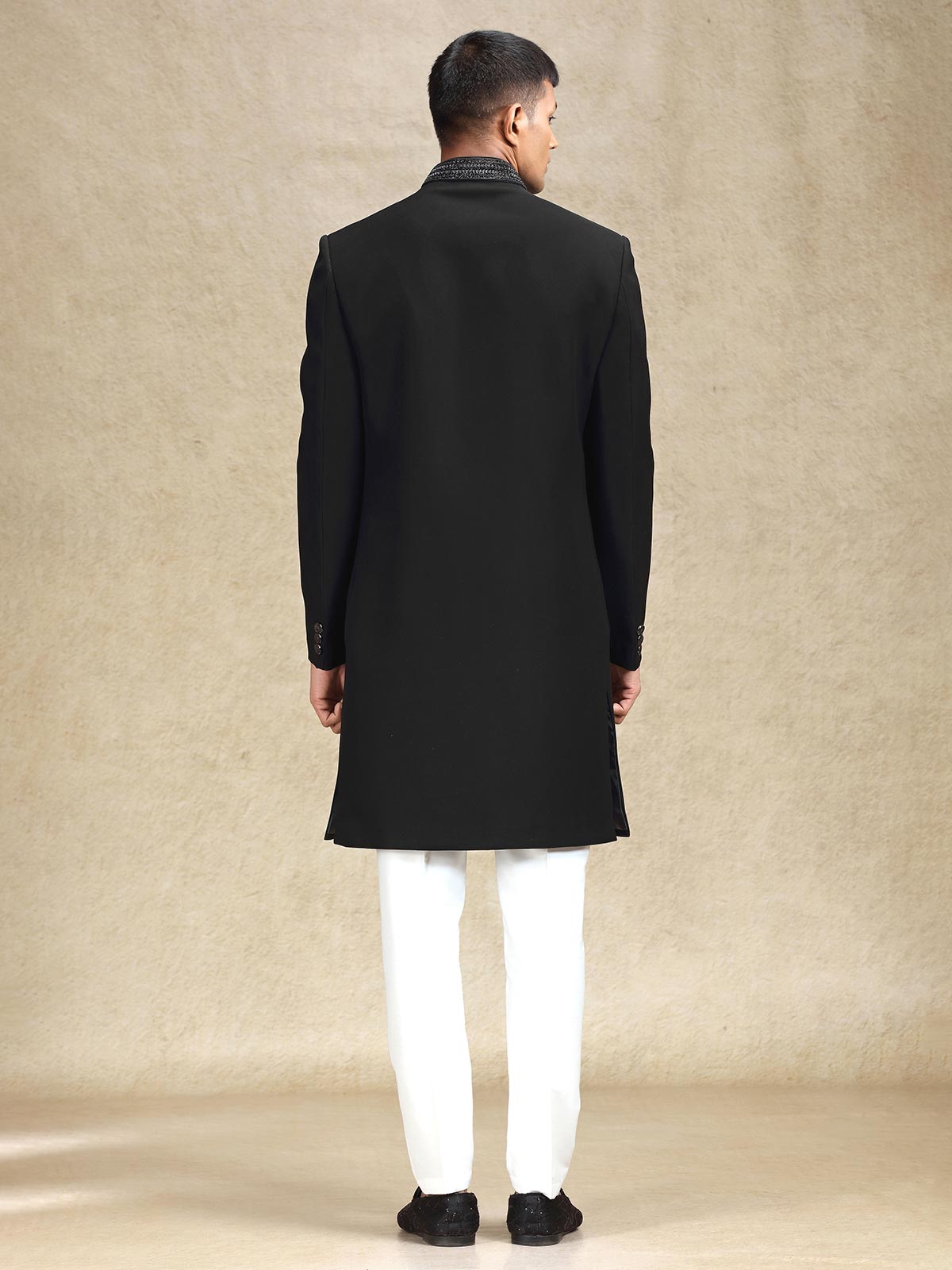 Black aesthetic terry rayon indo western for mens wear