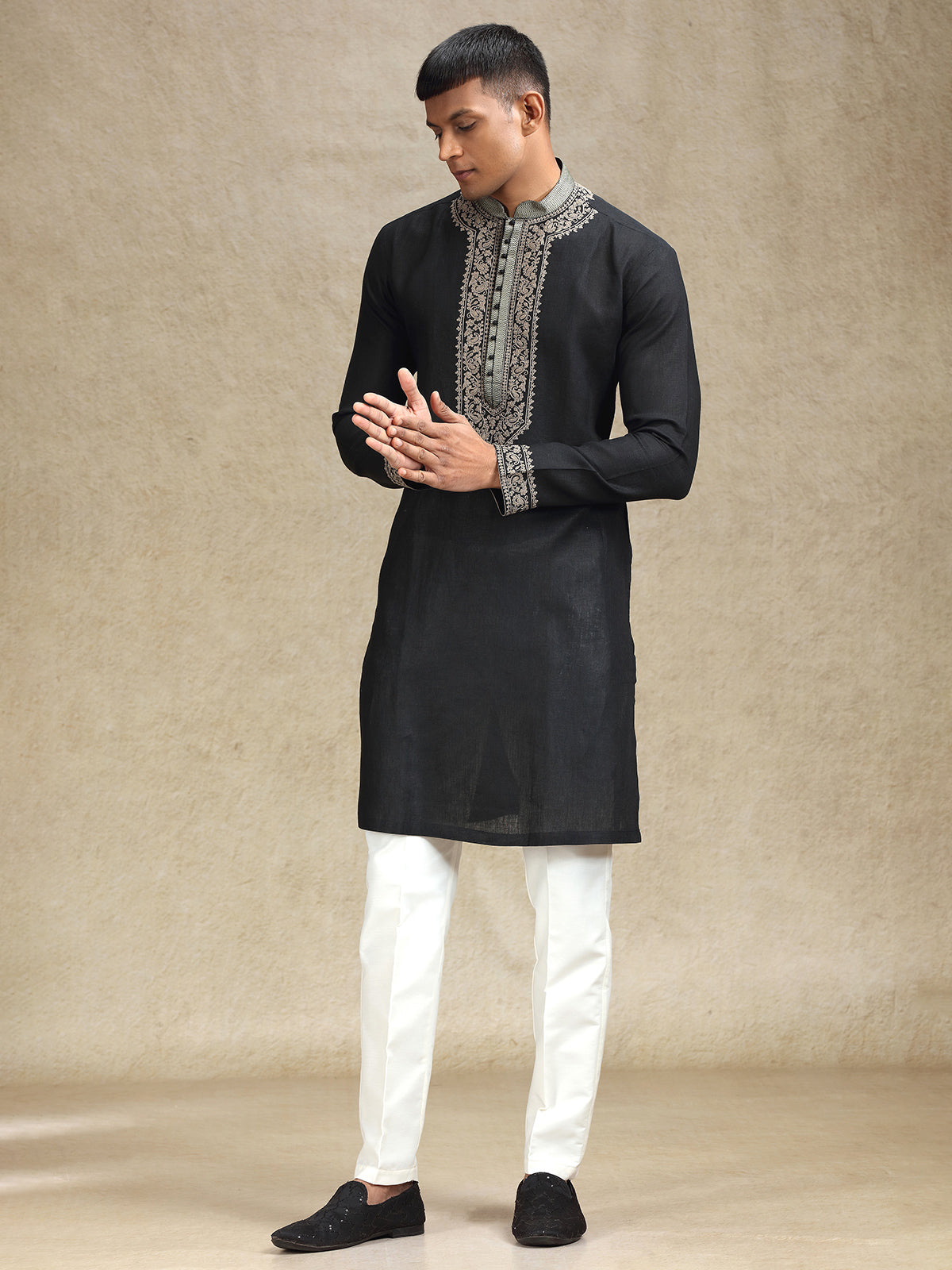 Black ethereal charm kurta pajama set