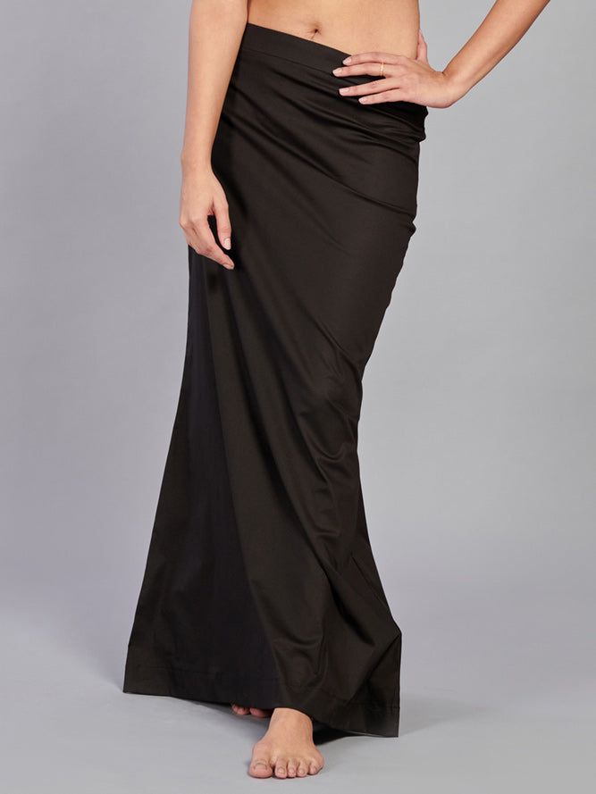 Black lycra cotton plain petticoat