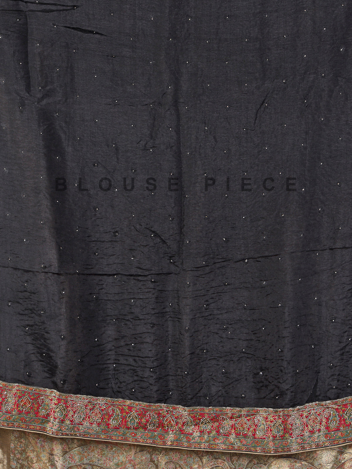 Black pashmina silk colorful motif heavy work saree