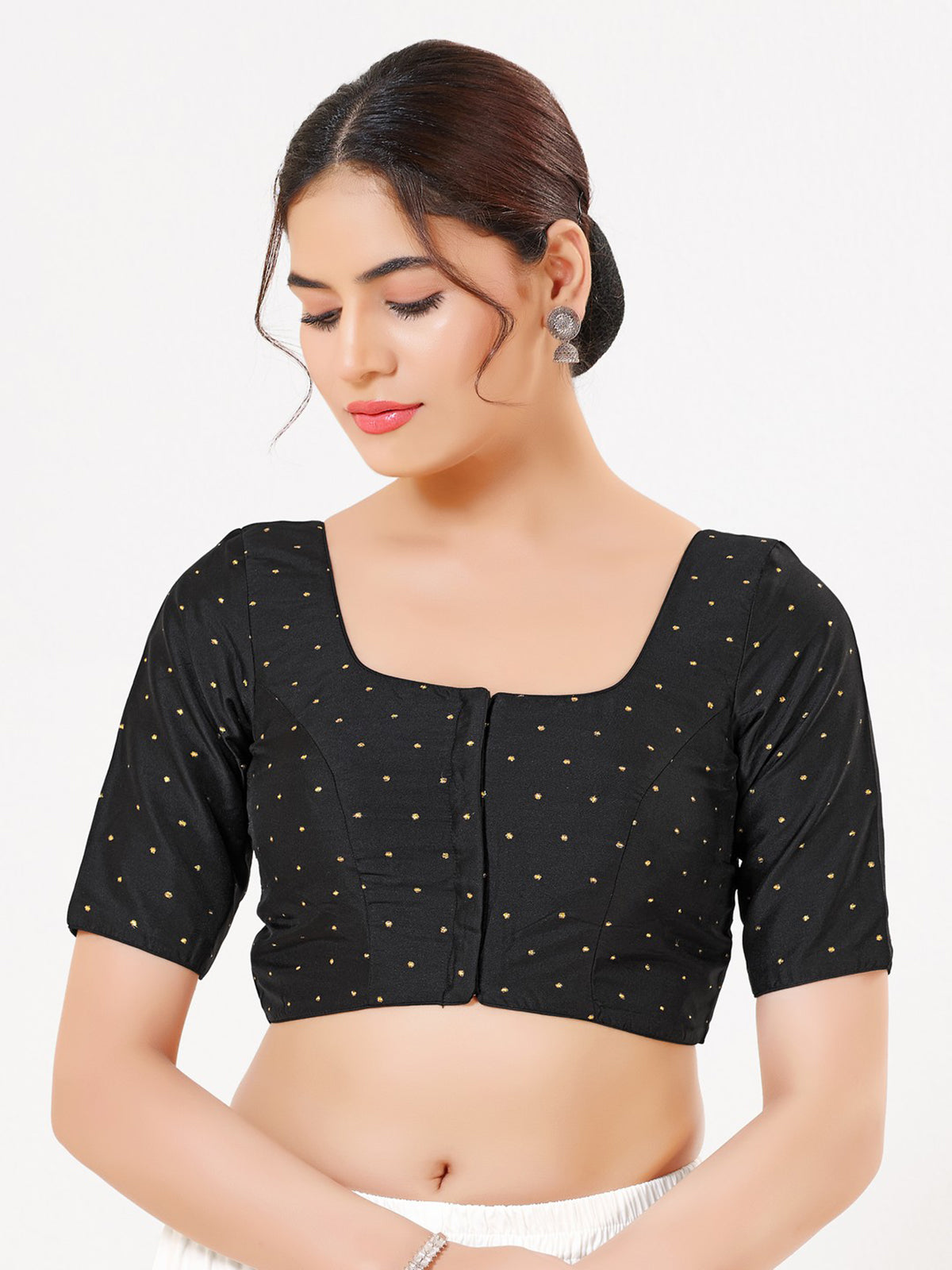 Black tafeta silk zari festive blouse