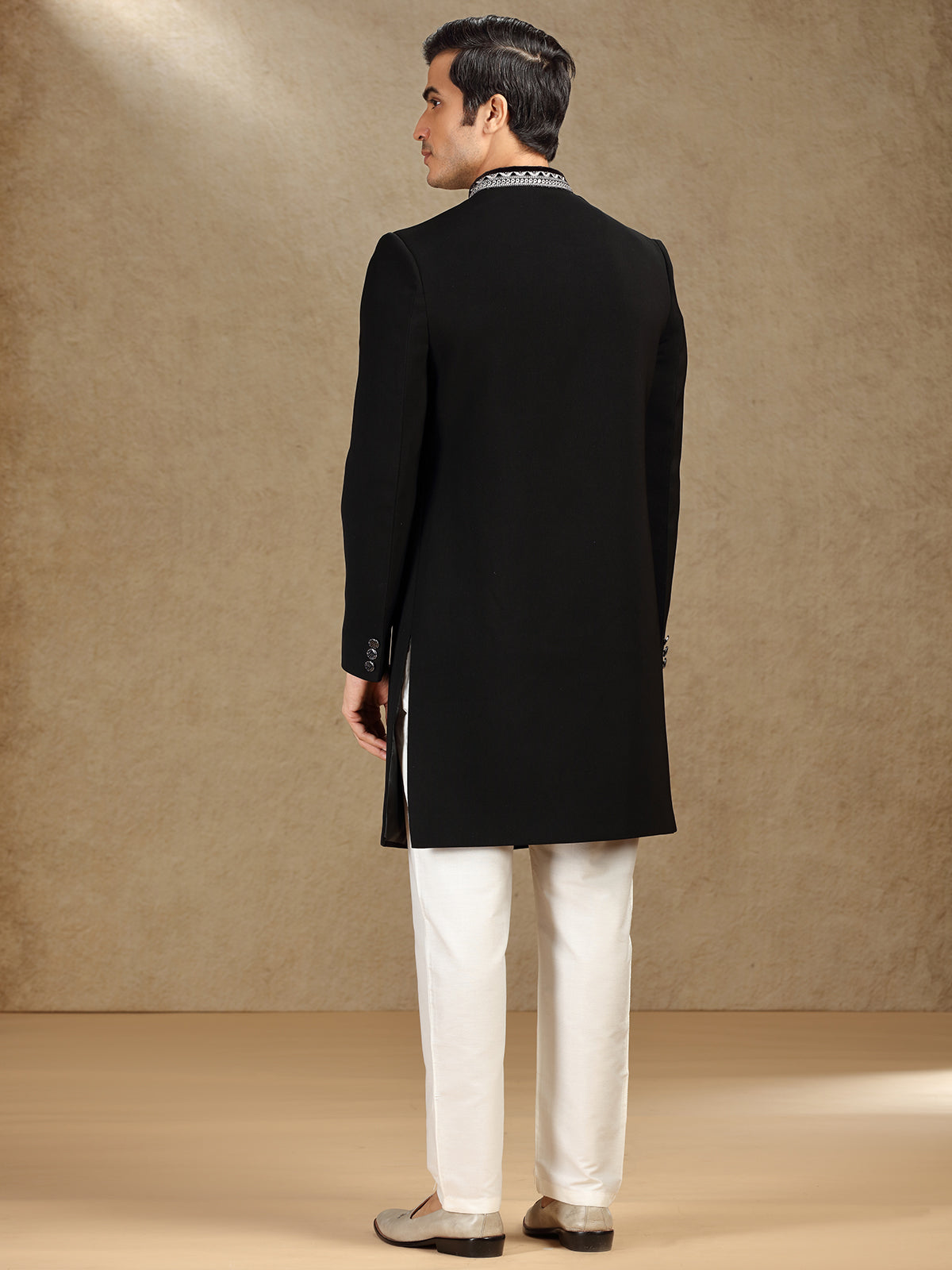 Black terry rayon indo western with dupatta