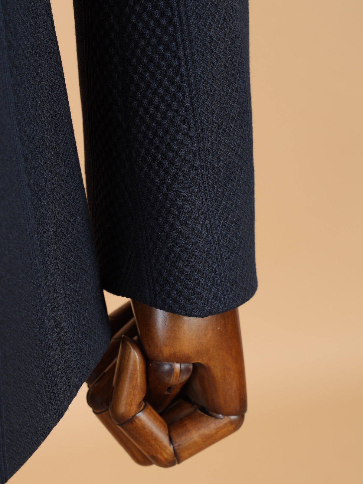 Classic blue texture blazer in terry rayon
