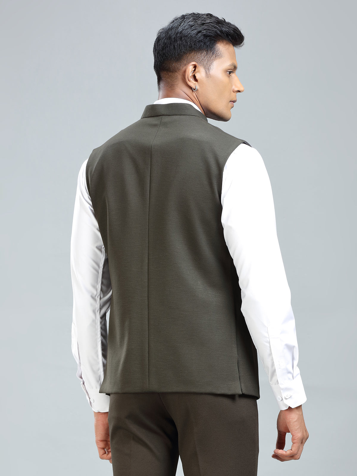 Earthy tone olive cool waistcoat for men