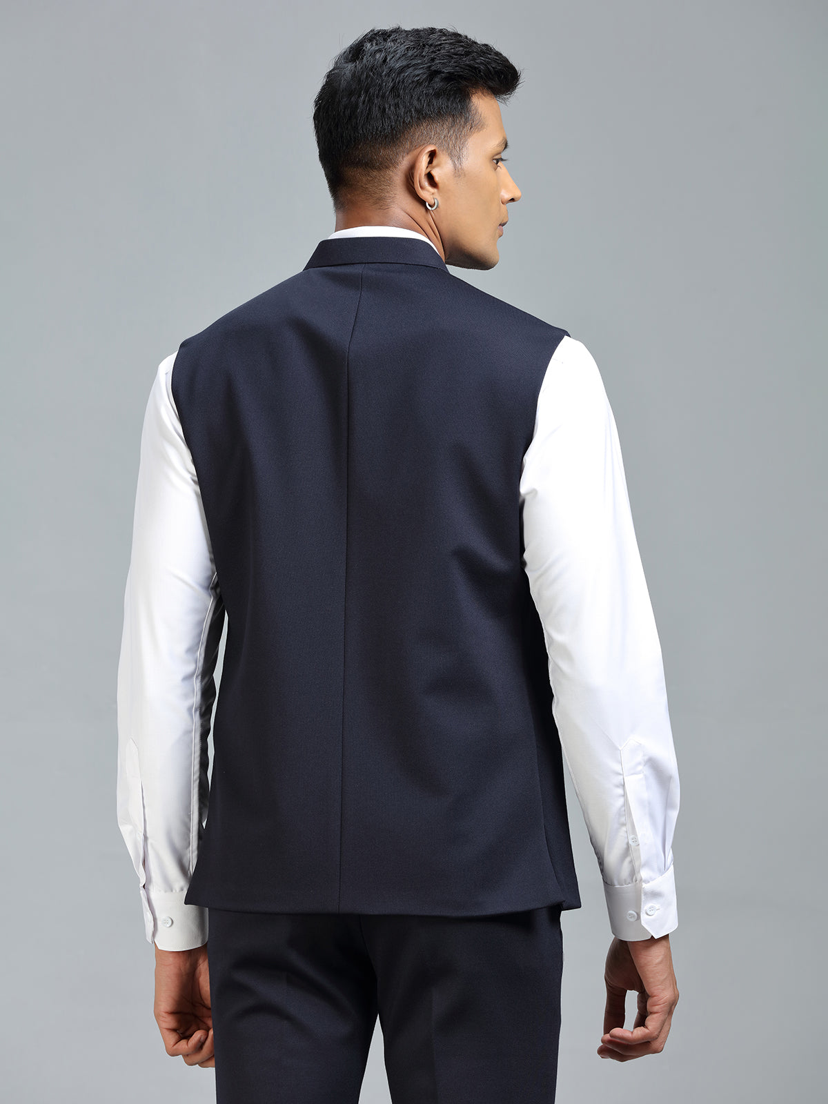 Festive style navy classic waistcoat for men