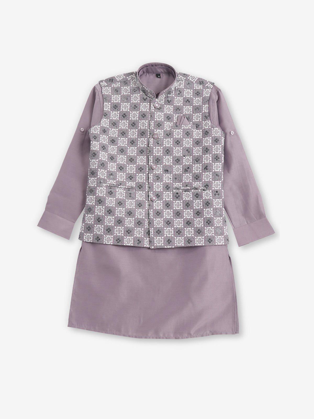 Mauve purple silk waistcoat set for wedding