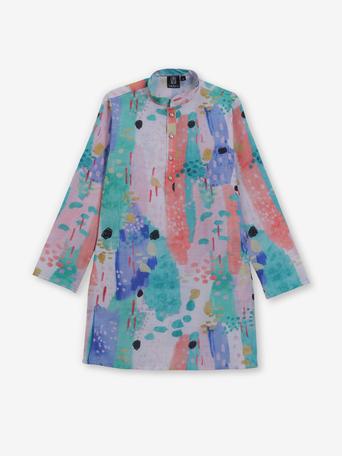 Multicolor printed silk kurta suit for festival wear