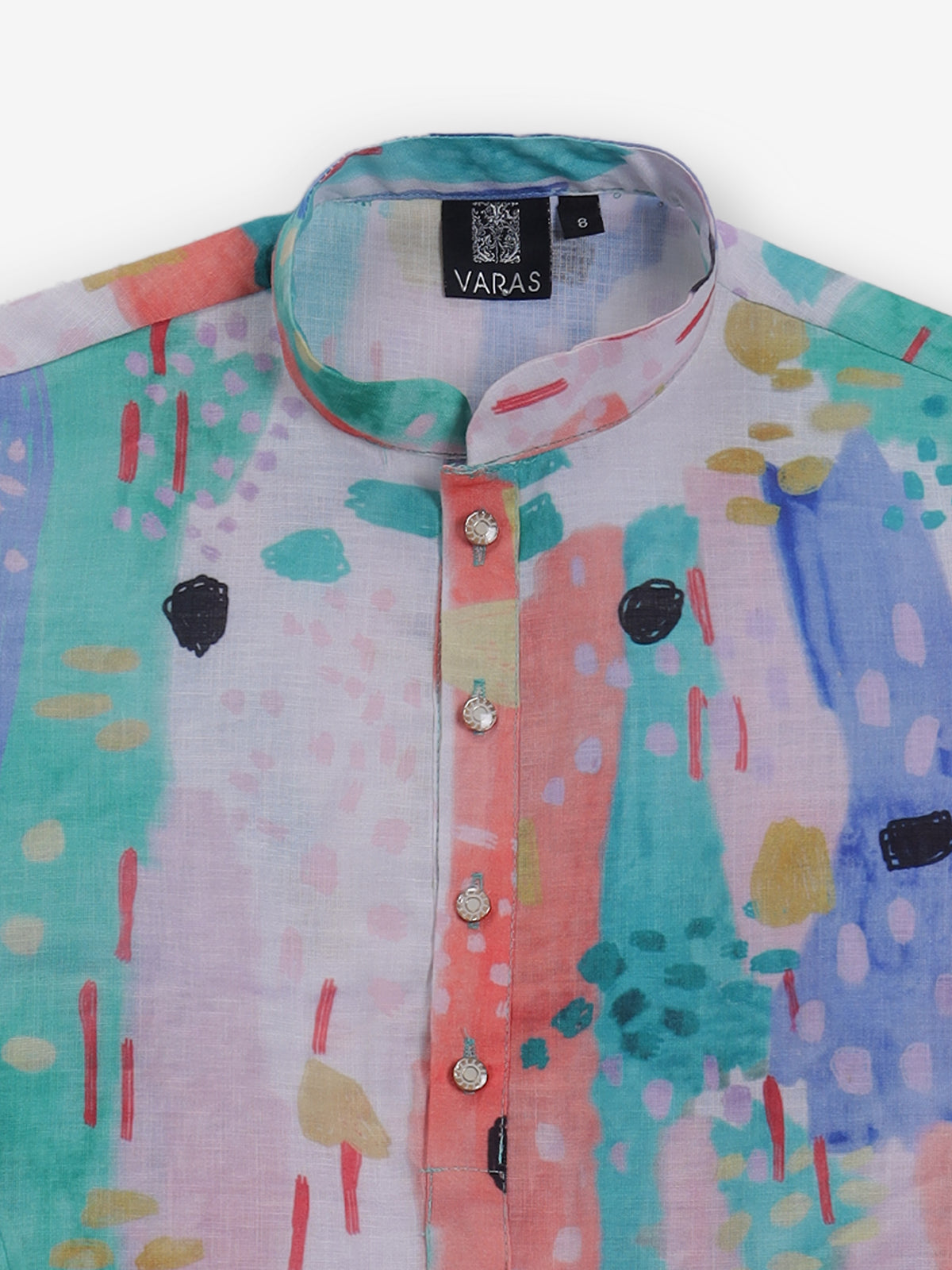 Multicolor printed silk kurta suit for festival wear
