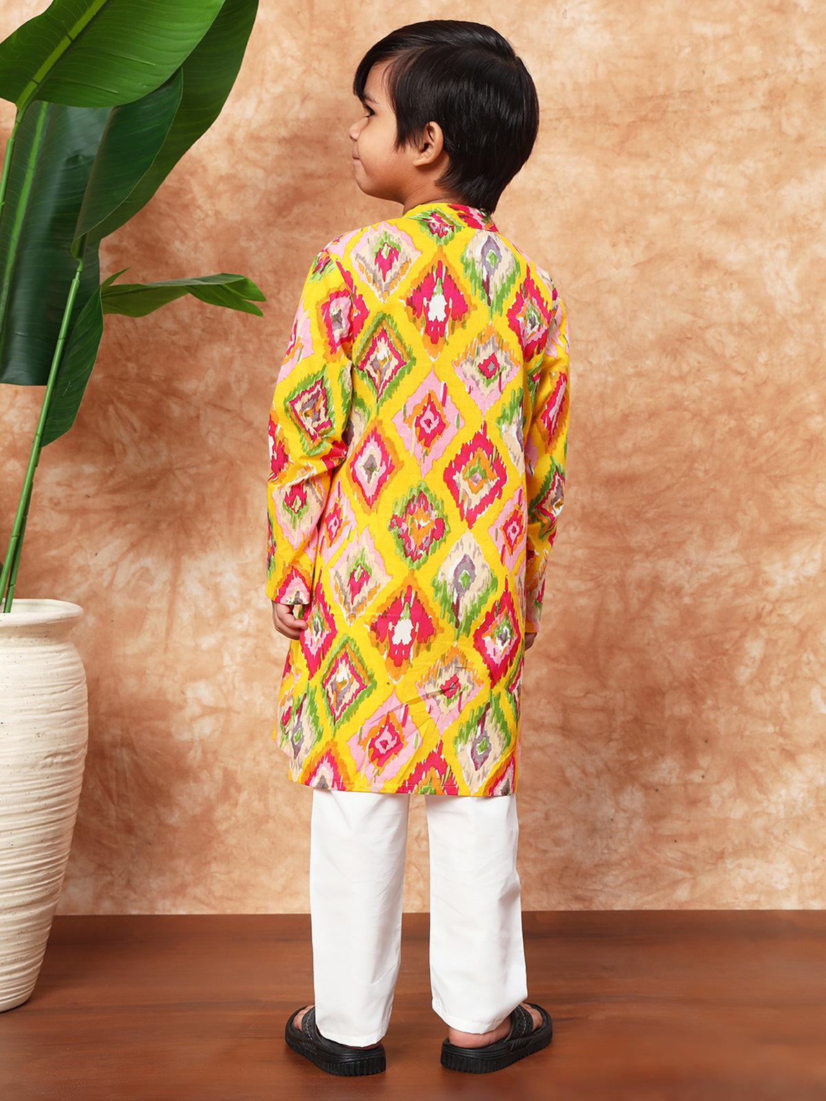 Mustard yellow festival ready kurta suit