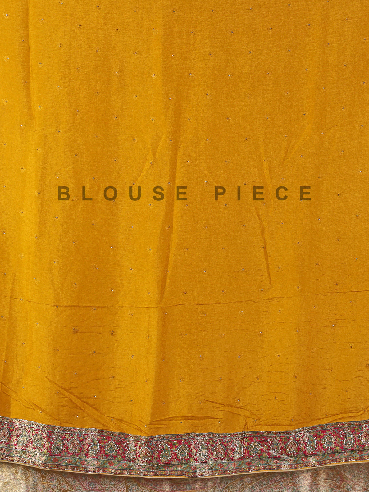 Mustard yellow pashmina silk motif work haldi saree