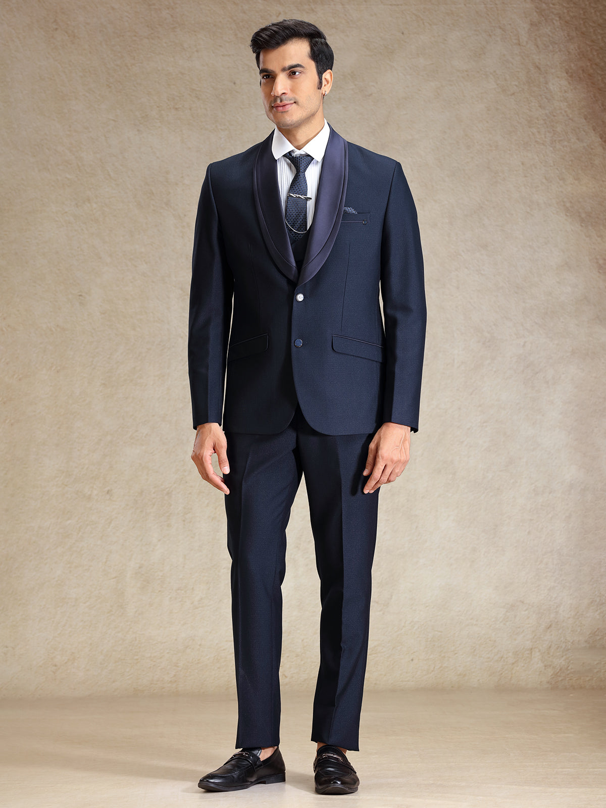 Navy 5 pcs coat suit for cocktail party