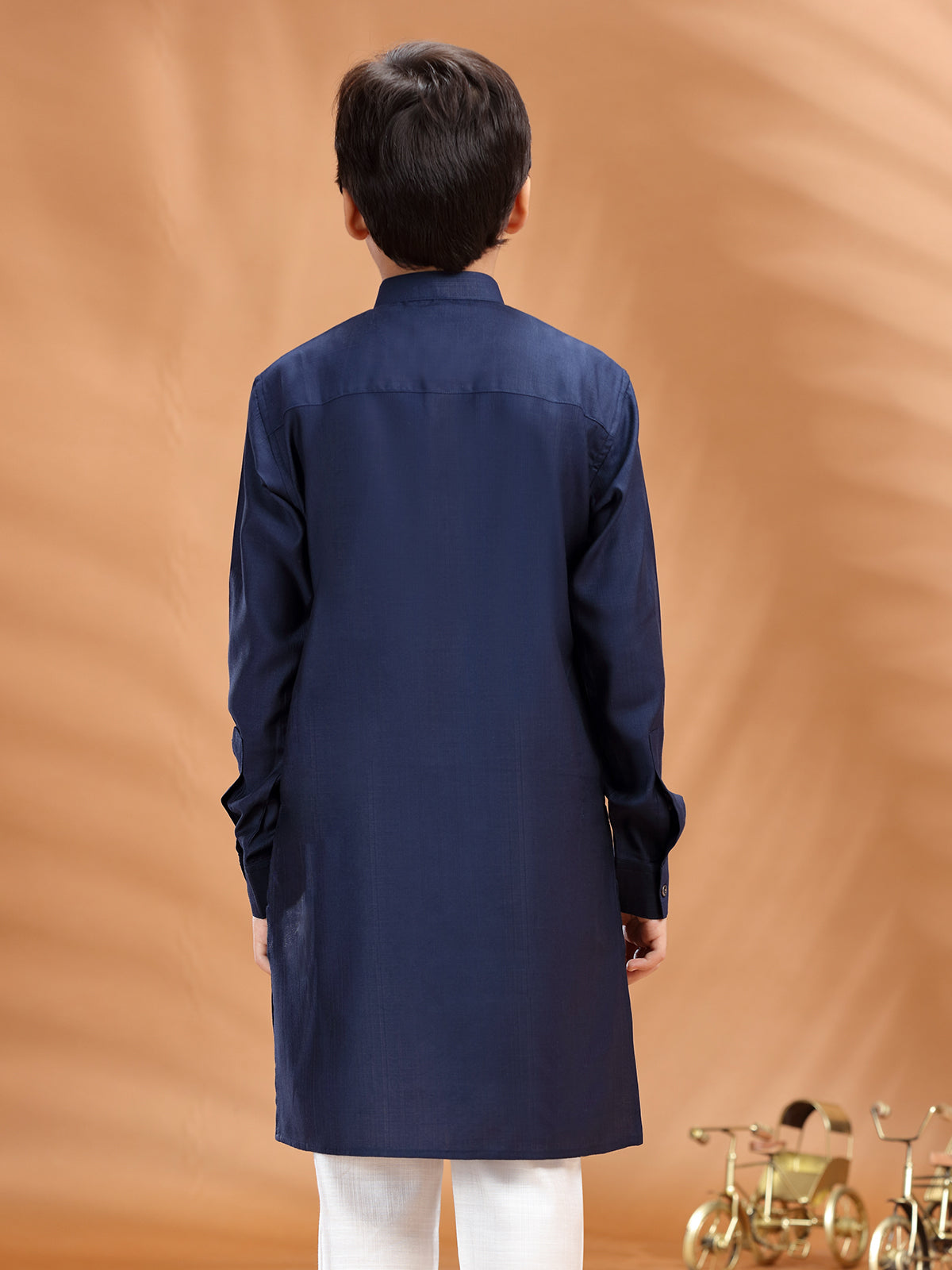 Navy cotton kurta for boys special occasion