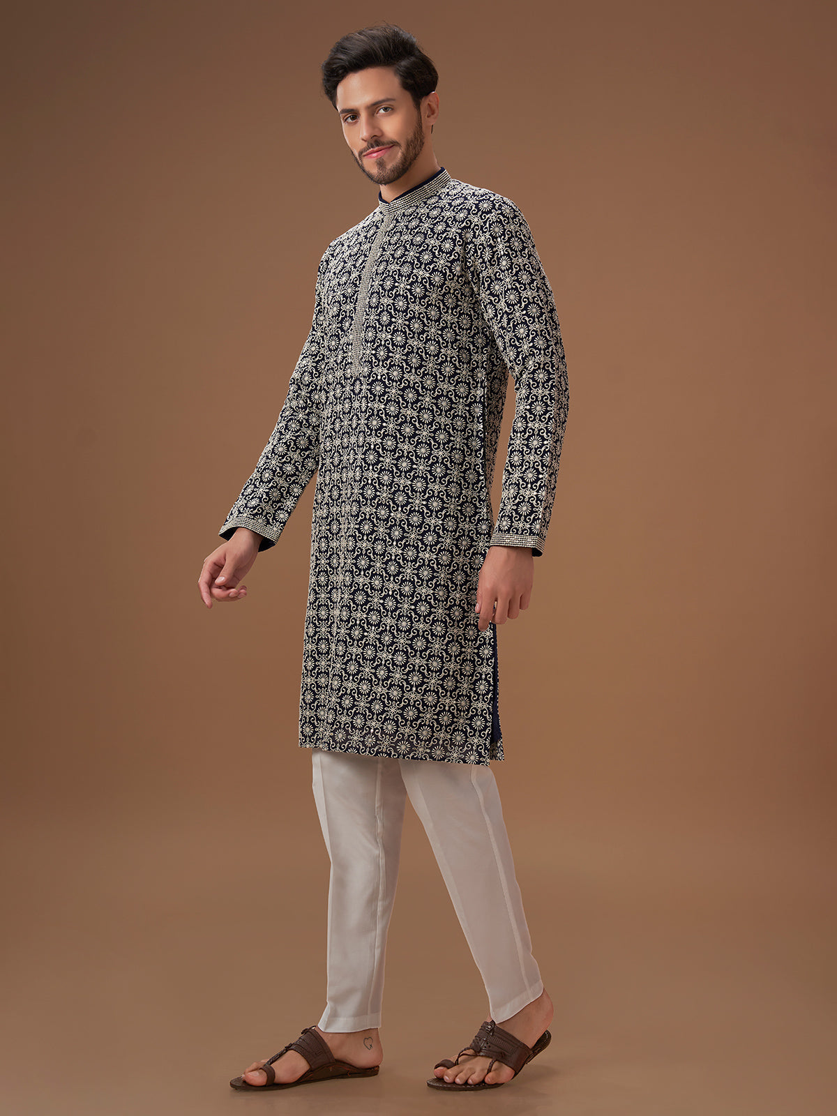 Navy georgette kurta suit