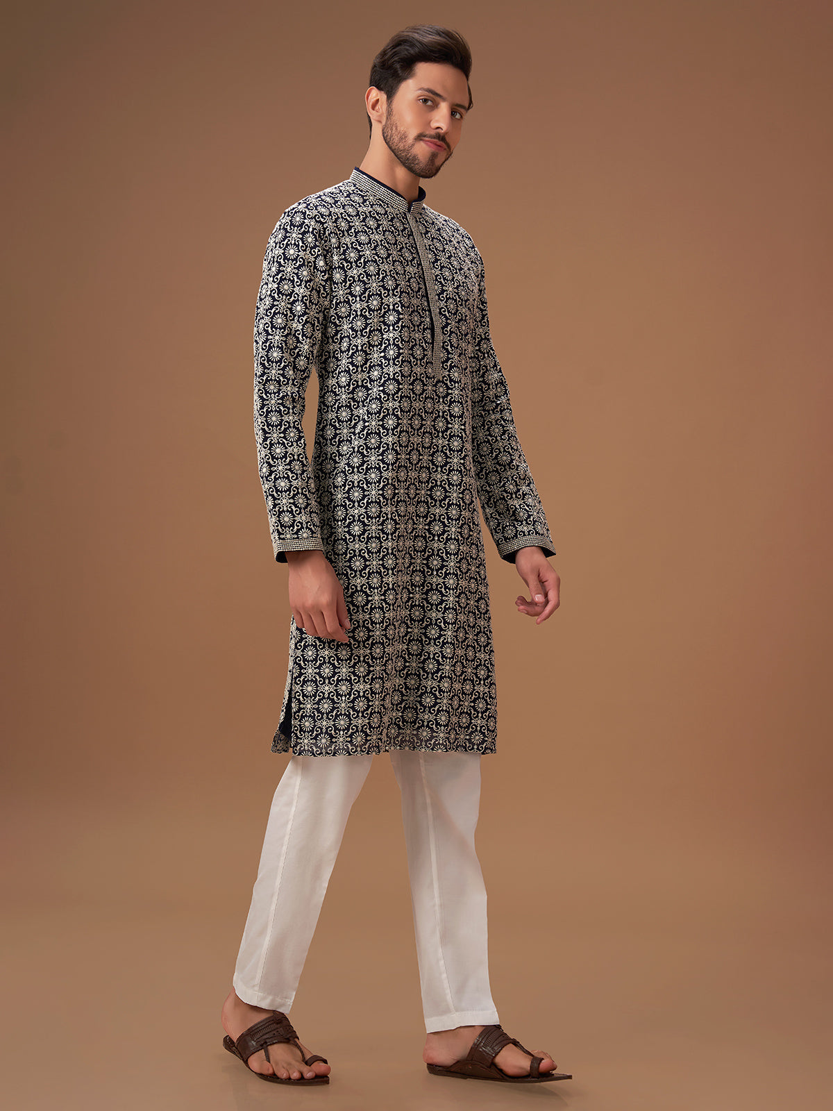 Navy georgette kurta suit