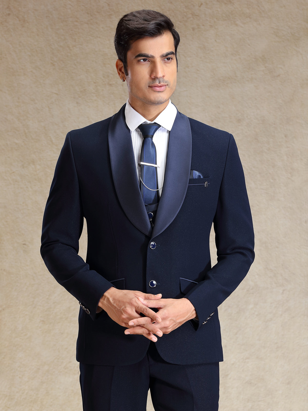 Navy polyster reception wear coat suit