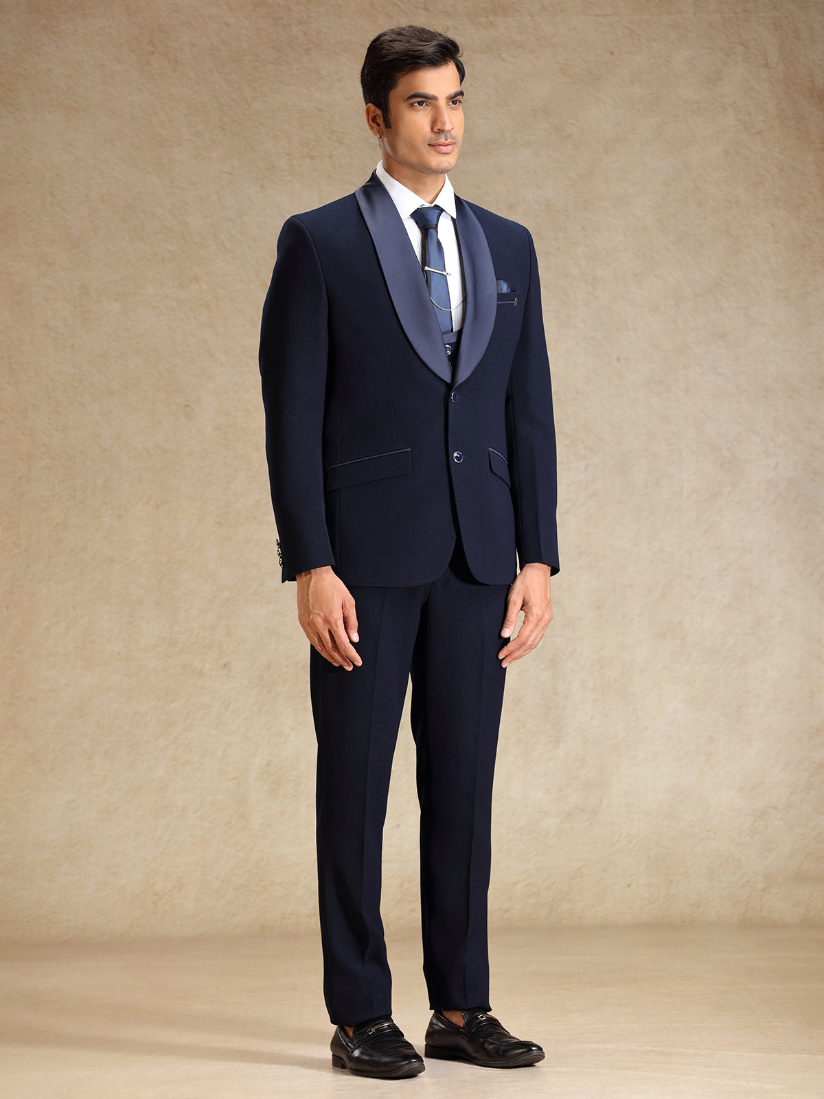 Navy polyster reception wear coat suit