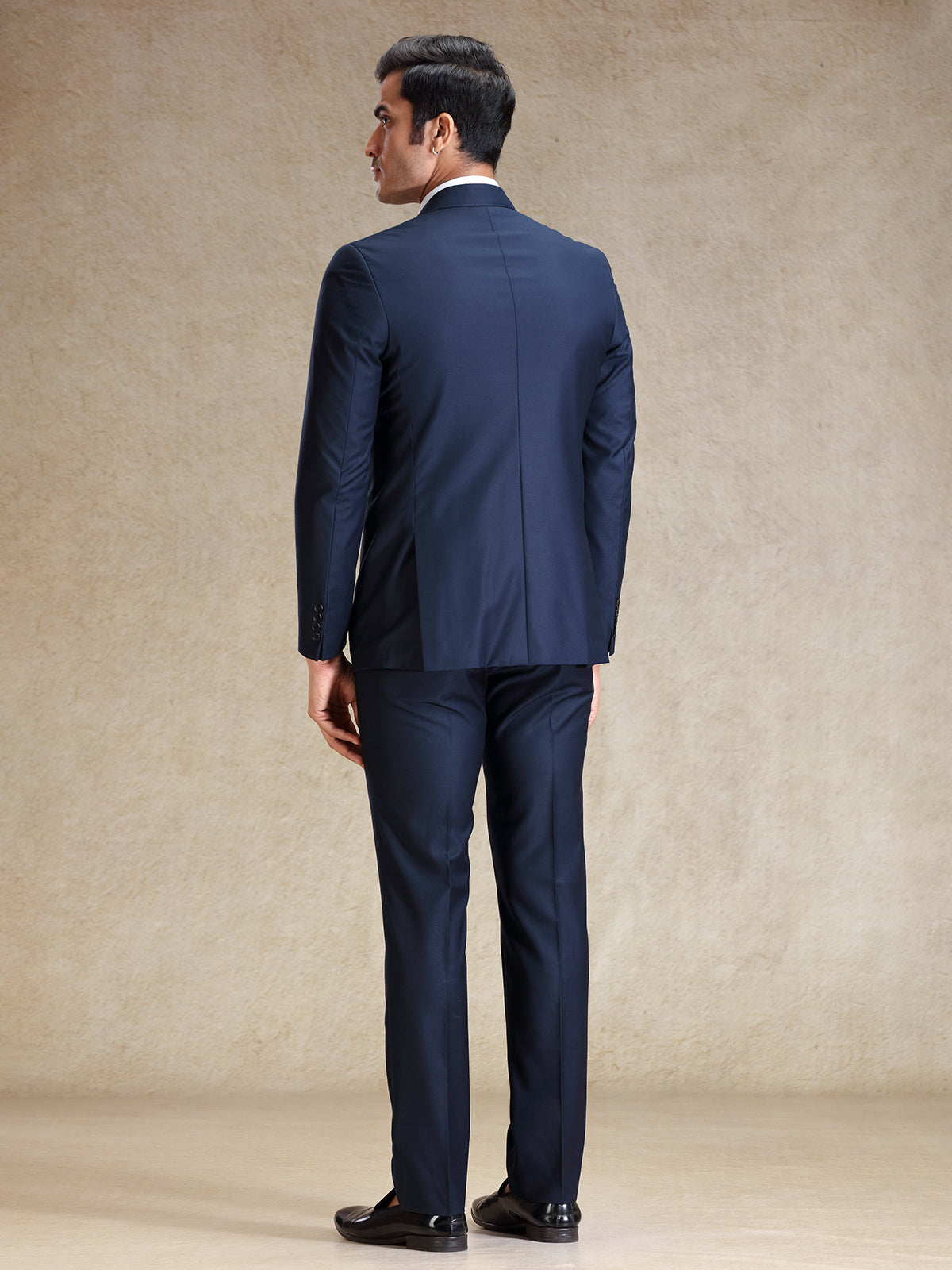 Navy terry rayon notch lapel coat suit