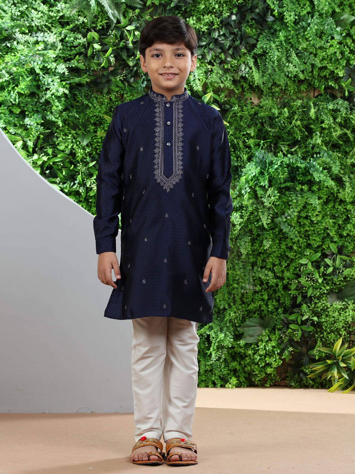Newest navy silk kurta suit