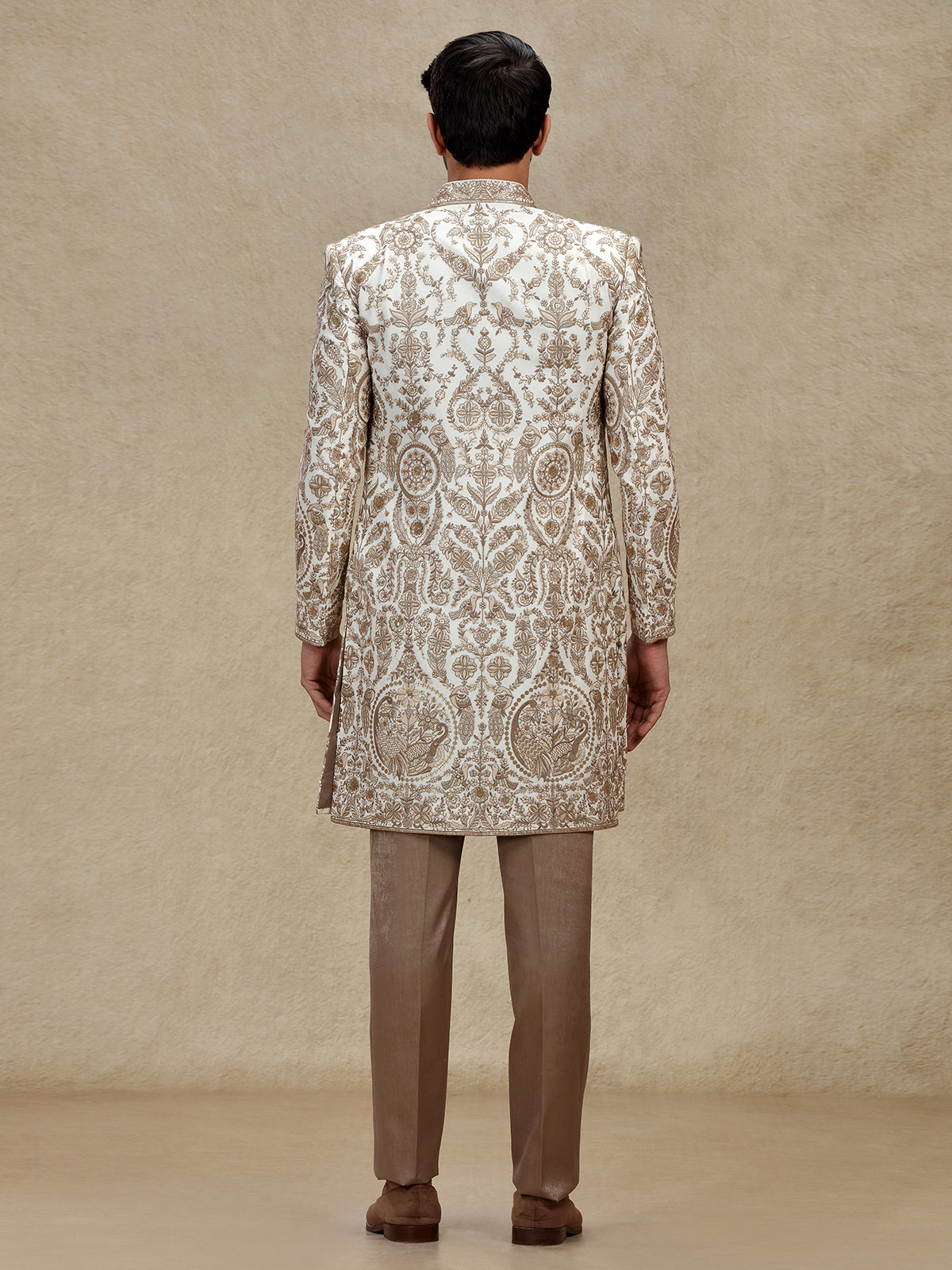 Off white indo western with dupatta and embroidery