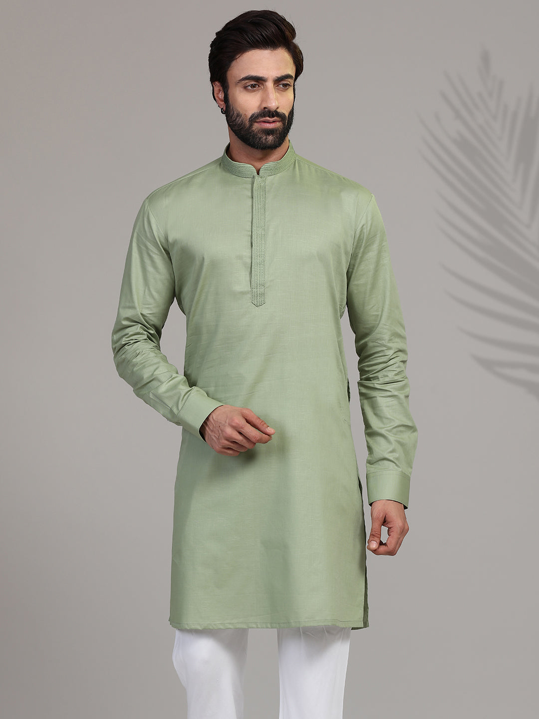 Pista green cotton only kurta
