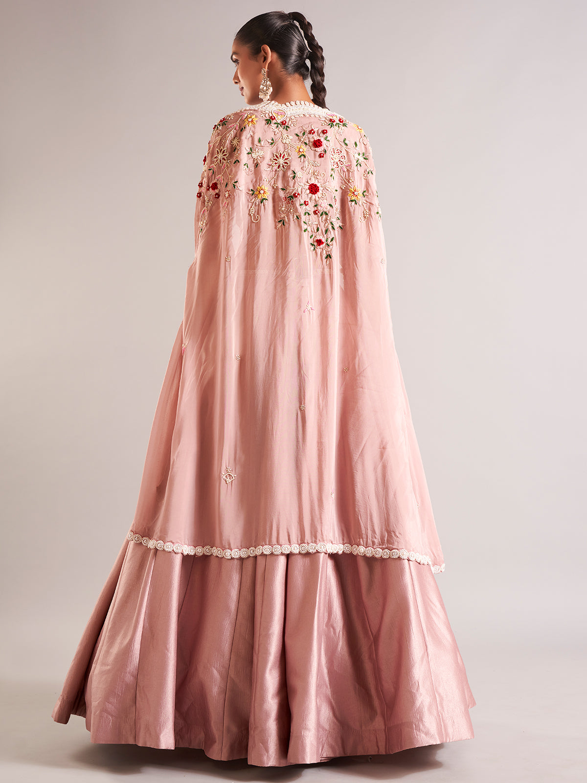 Pretty peach silk lehenga choli