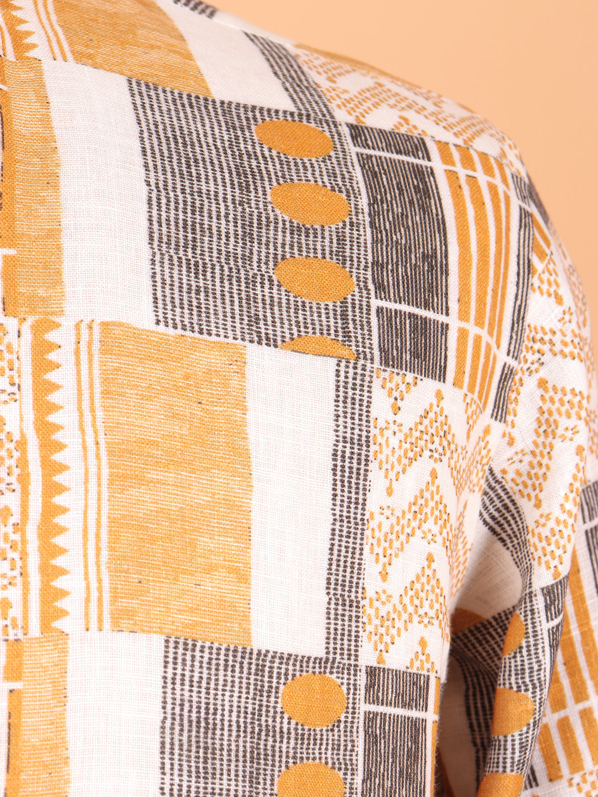 Printed multicolor cotton festive style kurta for men
