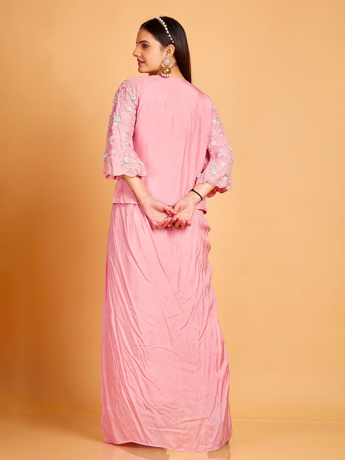 Silk pink designer lehenga suit