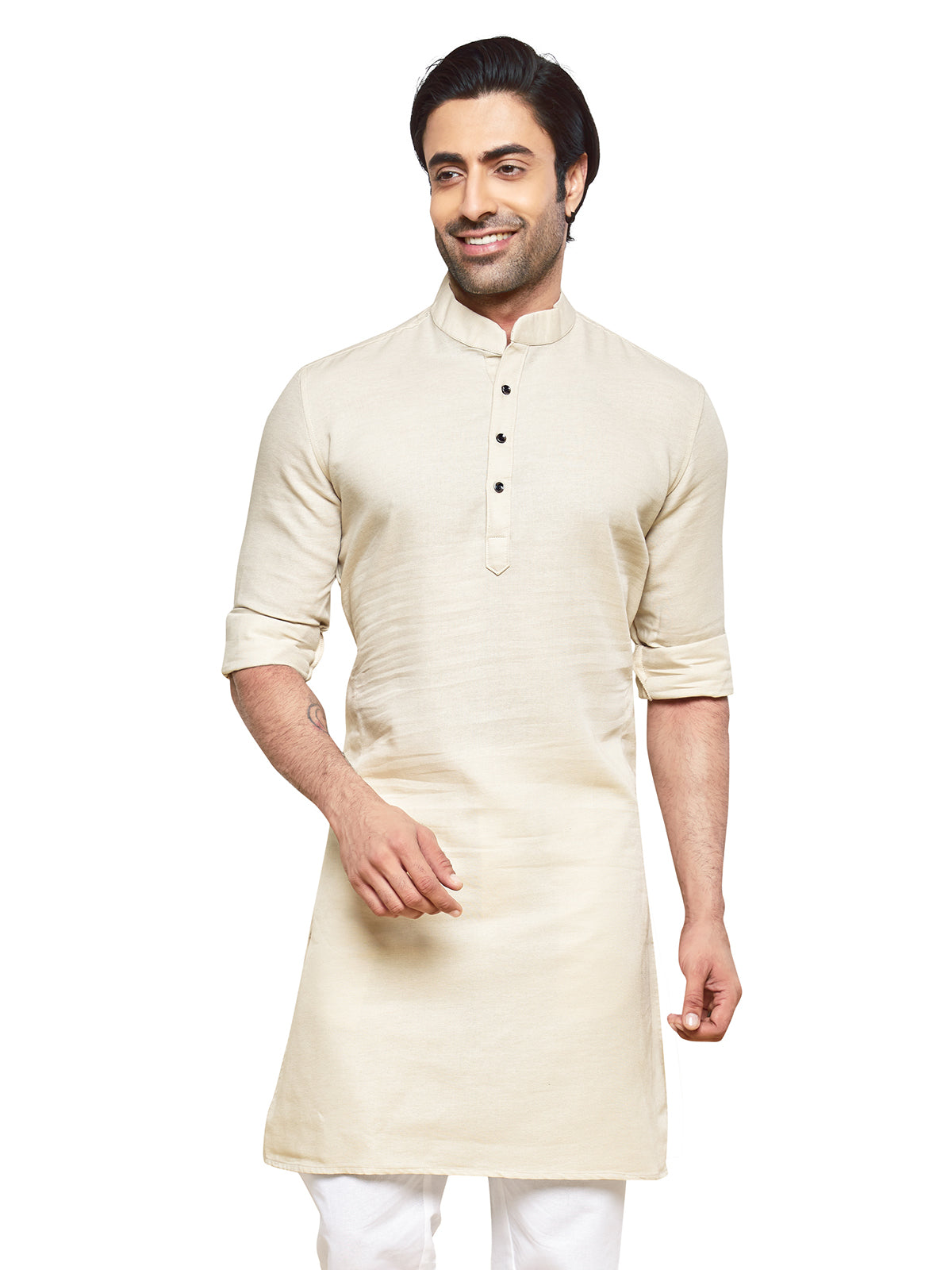 Stunning cream plain kurta suit