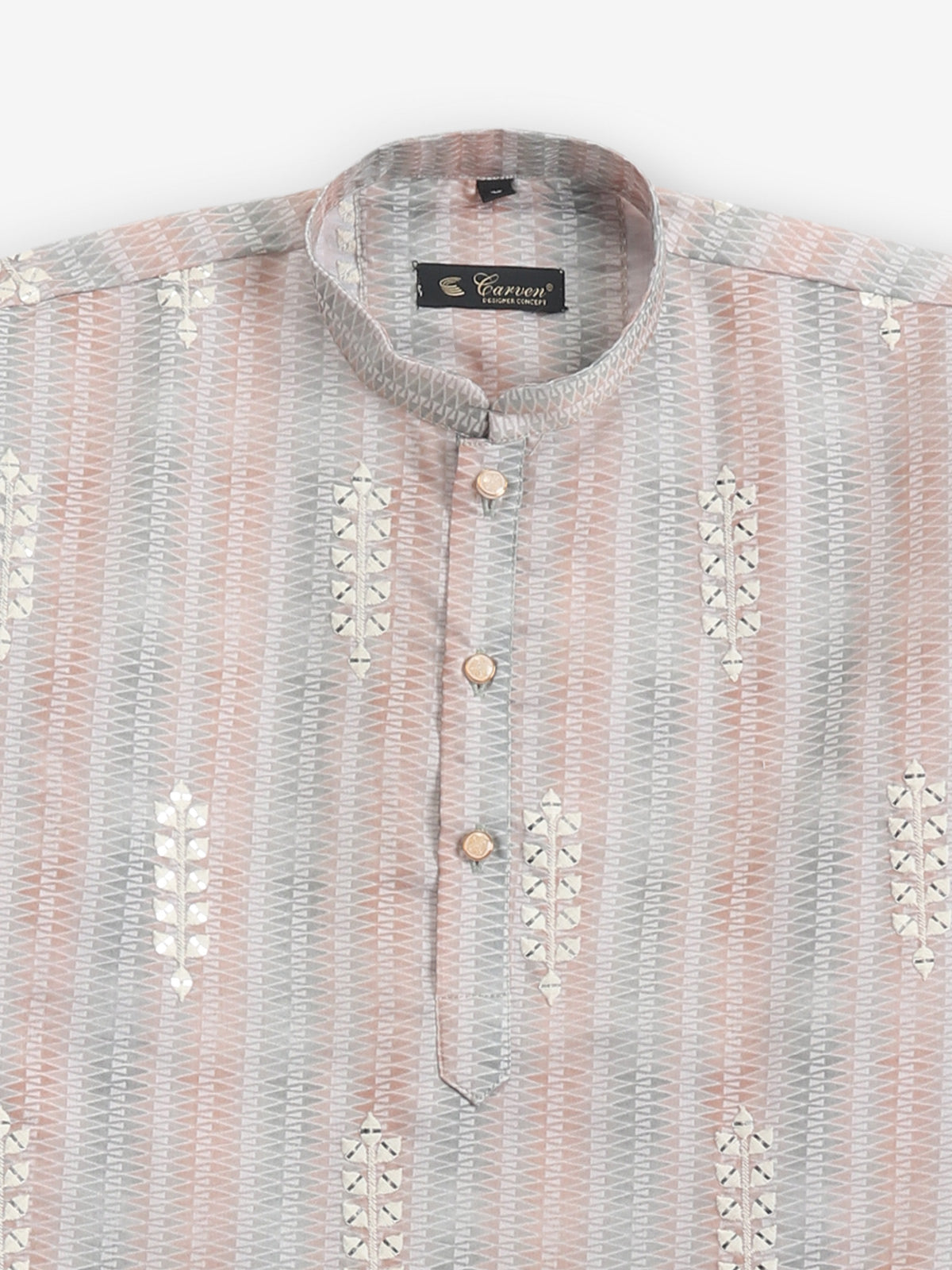 Stylish printed grey kurta pajama