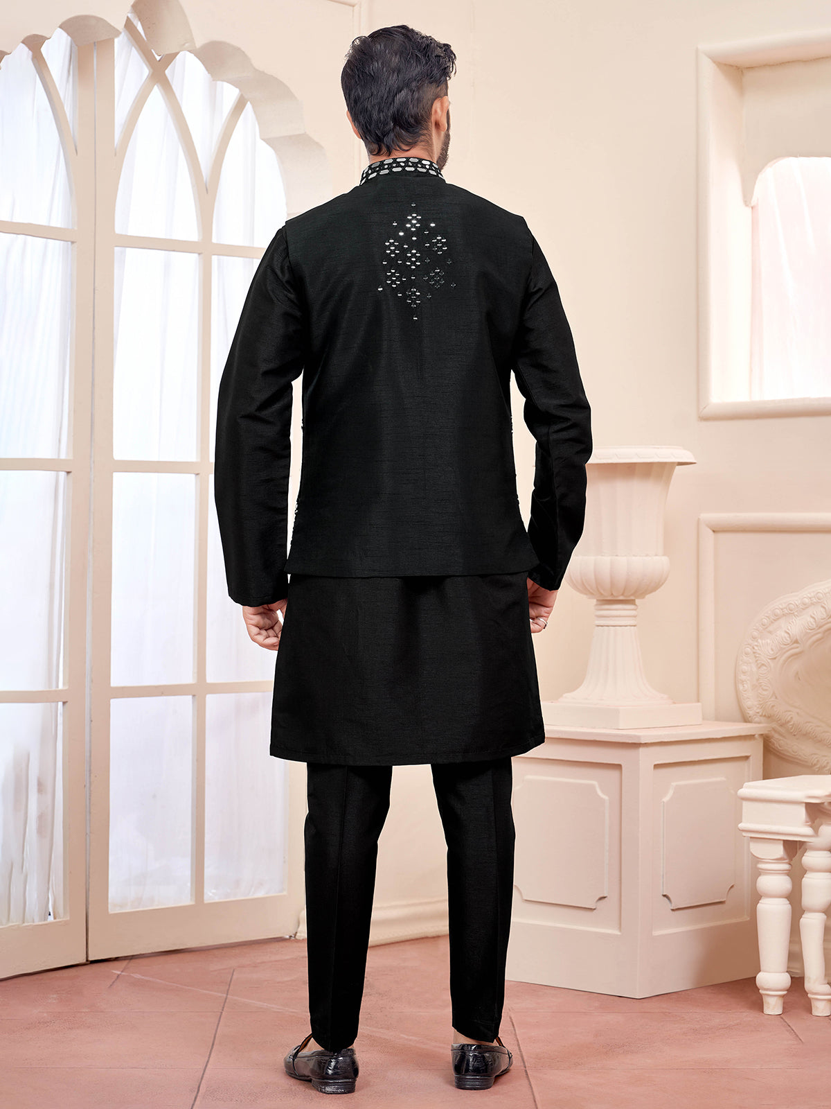 Timeless black waistcoat set perfect for elegant occasions
