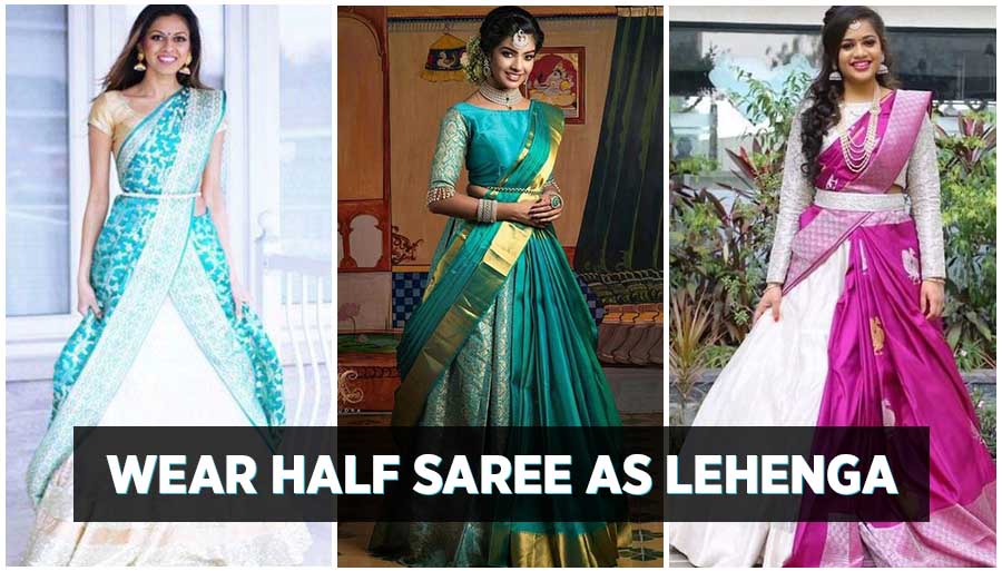 Half Saree Styles: How to Wear a Half Saree with Lehenga in 7 Different Ways