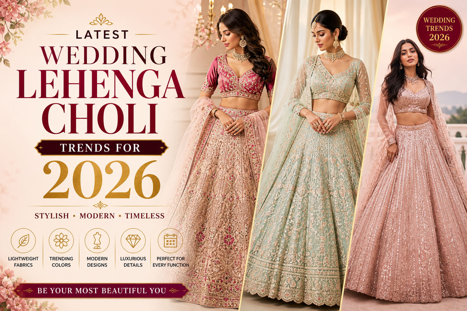 Latest Wedding Lehenga Choli Trends for 2026