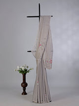 Light grey shimmer tissue silk saree with cutdana sparkle