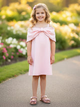 Light pink terry rayon frock for girls