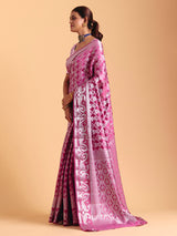 Light wine silk saree with zari shine