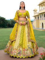 Light green silk lehenga choli with zari work