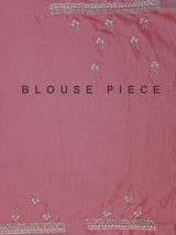 Onion pink tissue silk saree with cutdana and zardosi work