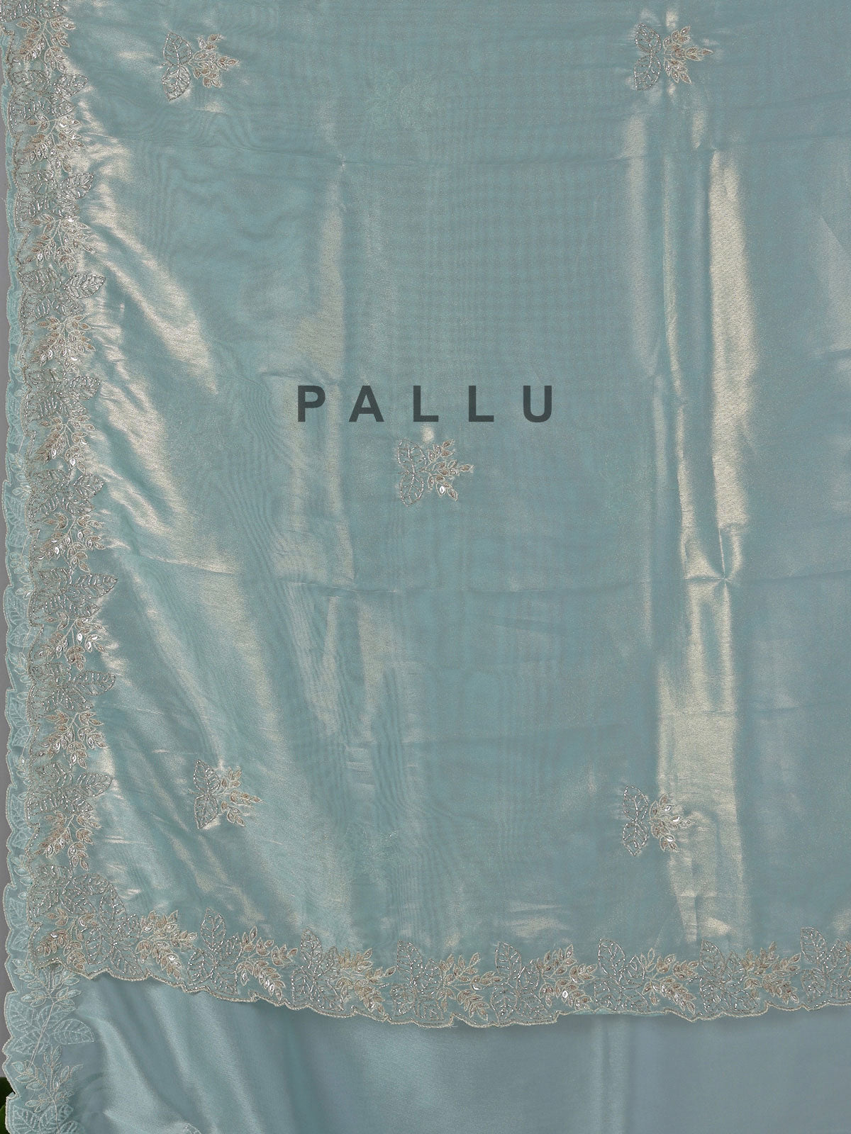 Aqua tissue silk festive wedding saree