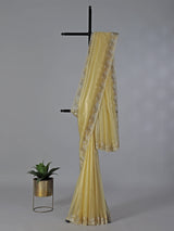 Yellow tissue silk haldi wedding saree