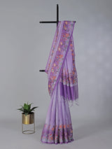 Purple shaded art cotton saree