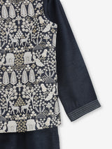 Charcoal grey silk waistcoat set for boys
