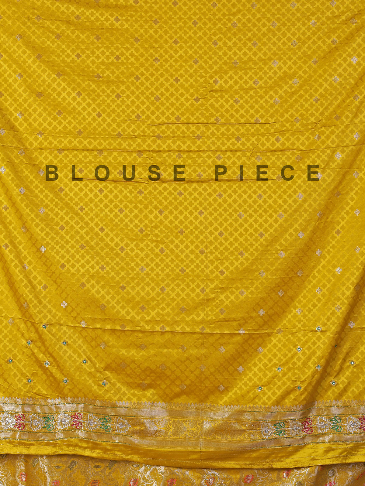 Mustard yellow festive saree in semi silk