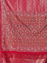 Red semi kanjivaram silk wedding wear saree