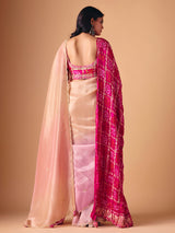 Lavender purple shaded tissue silk designer saree