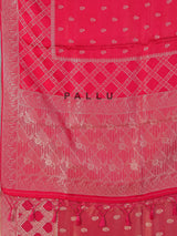 Rani pink zari checks dola silk saree