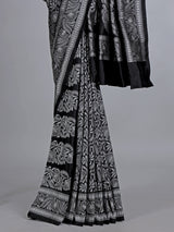 Black thread work banarasi silk saree